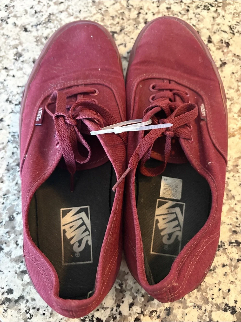 Vans Maroon Canvas Lace-Up Sneakers